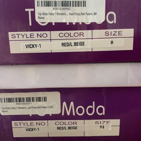 Top Moda Red Pumps, NIB (only Sz 5.5 currently available) - Picture 7 of 7